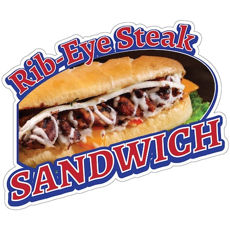 Signmission Rib-Eye Steak Sandwich Concession Stand Food Truck Sticker, 8" x 4.5", D-DC-8 Rib-Eye Steak Sandwich D-DC-8 Rib-Eye Steak Sandwich19
